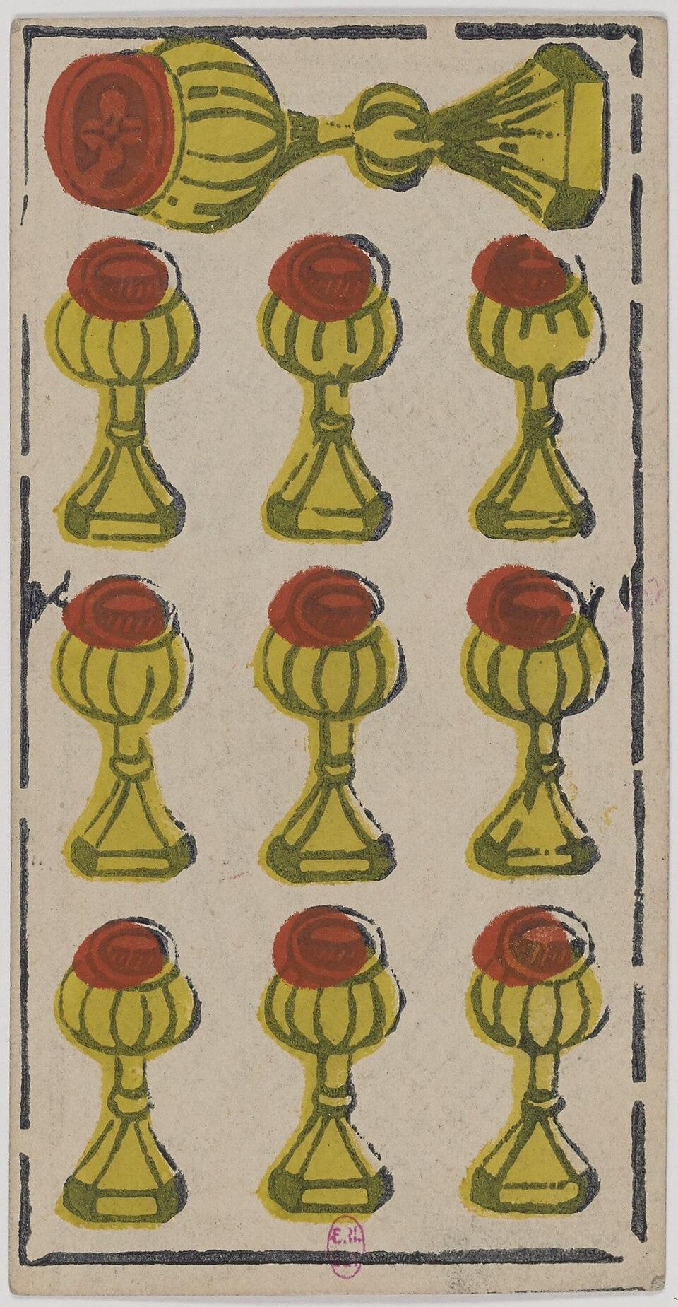 Dix de Coupes, arcane mineur du tarot de Marseille