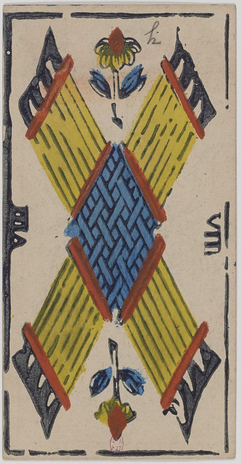 Huit de Bâtons, arcane mineur du tarot de Marseille
