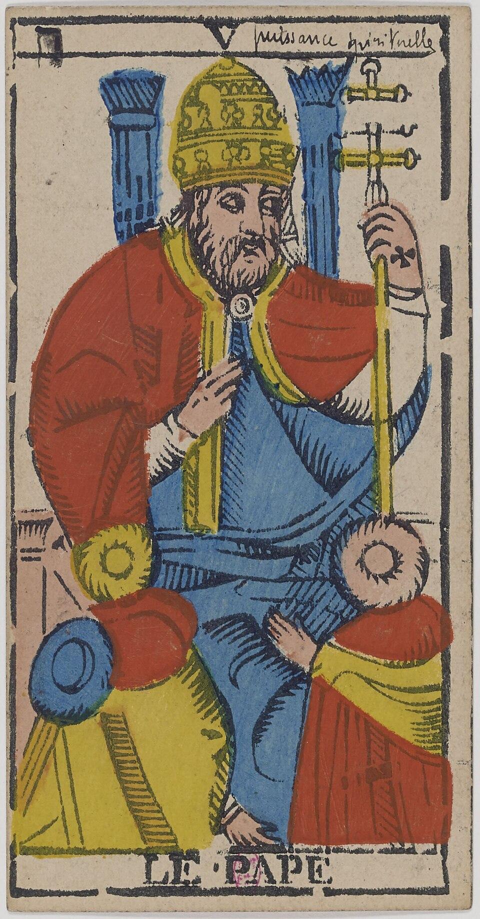 Le Pape, arcane V du tarot de Marseille