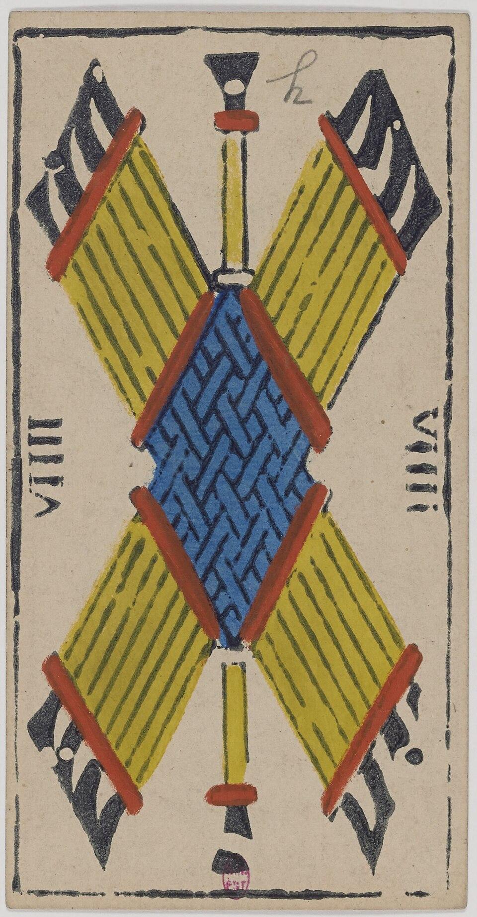 Neuf de Bâtons, arcane mineur du tarot de Marseille