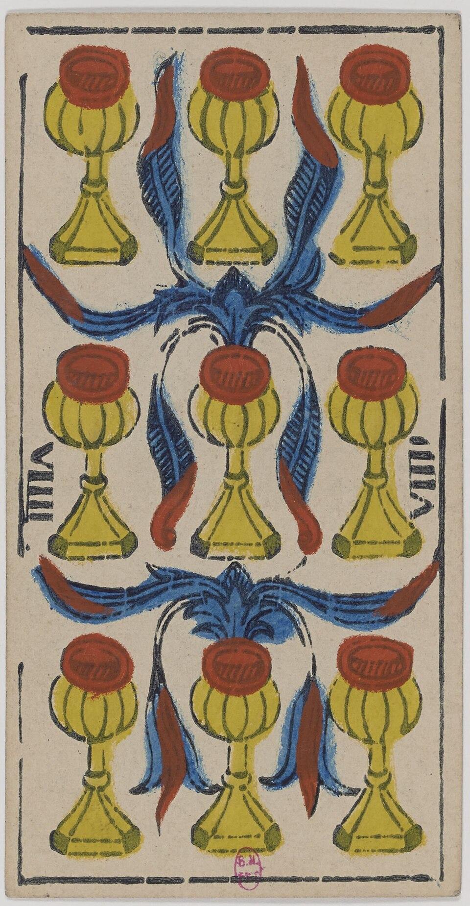 Neuf de Coupes, arcane mineur du tarot de Marseille