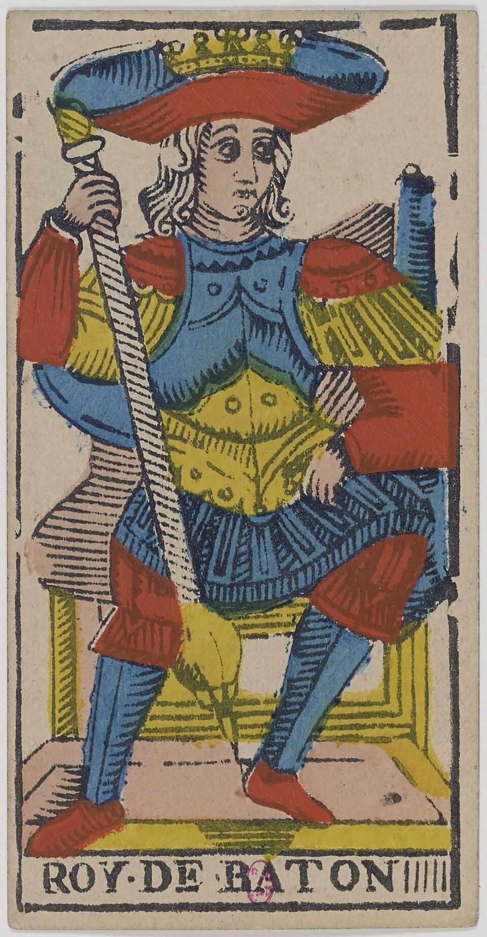 Roi de Bâtons, arcane mineur du tarot de Marseille